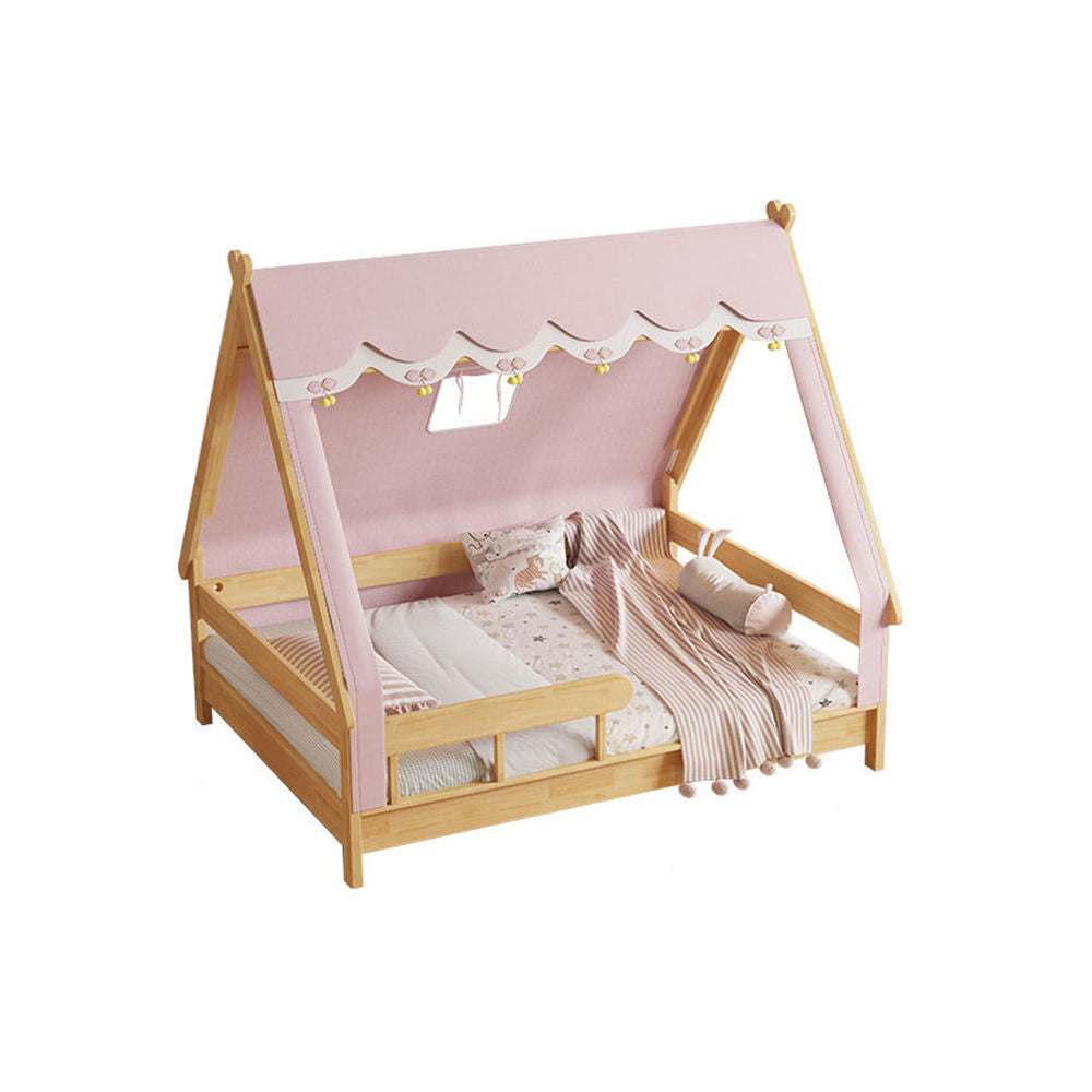 COOLBABY ZLJ1119 Nordic solid wood children's bed tent bed with guardrail-GCC Home Center