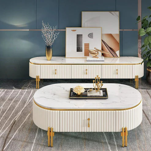 Light Slate Marble TV Cabinet Storage Table Unit, and Coffee Table for Living room-GCC Home Center