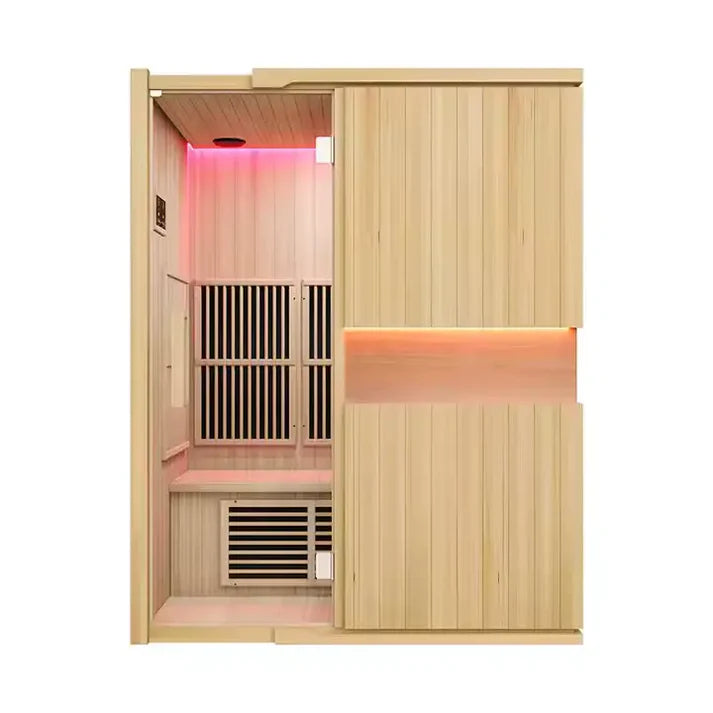 2-Person Infrared Wooden Sauna Room – Hemlock Wood, Infrared Heating & LED