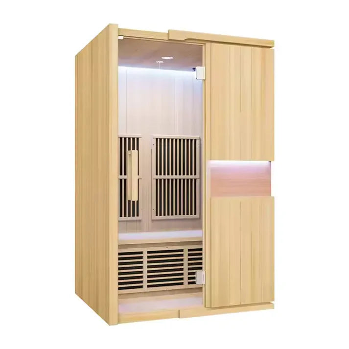 2-Person Infrared Wooden Sauna Room – Hemlock Wood, Infrared Heating & LED
