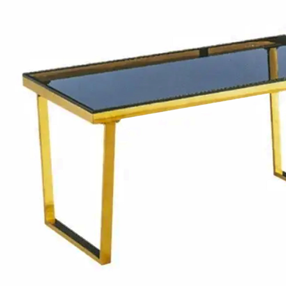 Modern Luxury Coffee Table, Glass and Stainless Steel Dining Table-GCC Home Center