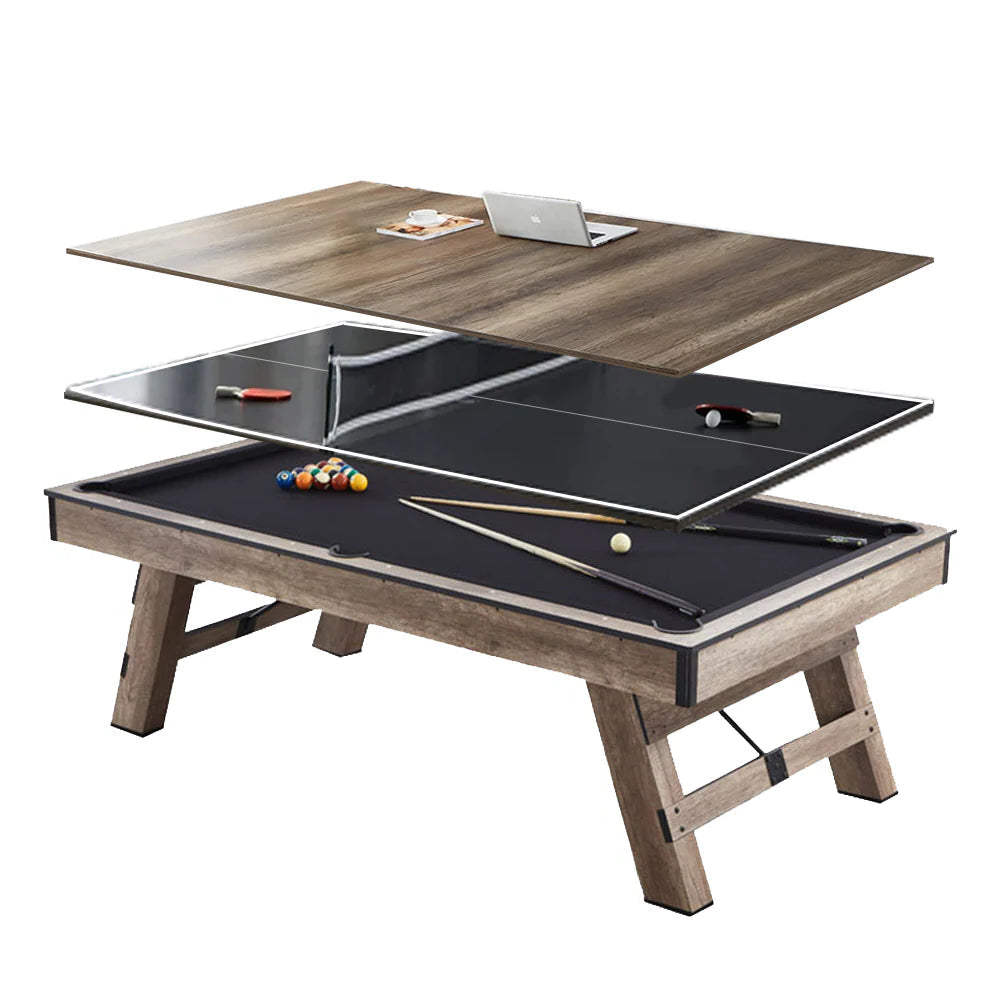3 in 1 8ft Pool Billiard Table + Household Table Tennis Table + meeting or dining table Multi Function Game Table-GCC Home Center