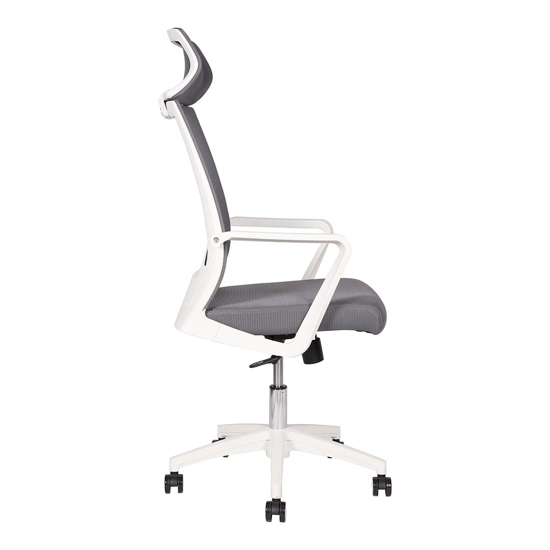 High Back Office Chair With Height Adjustable, Lumbar Support And 5 Swivel Wheels-GCC Home Center