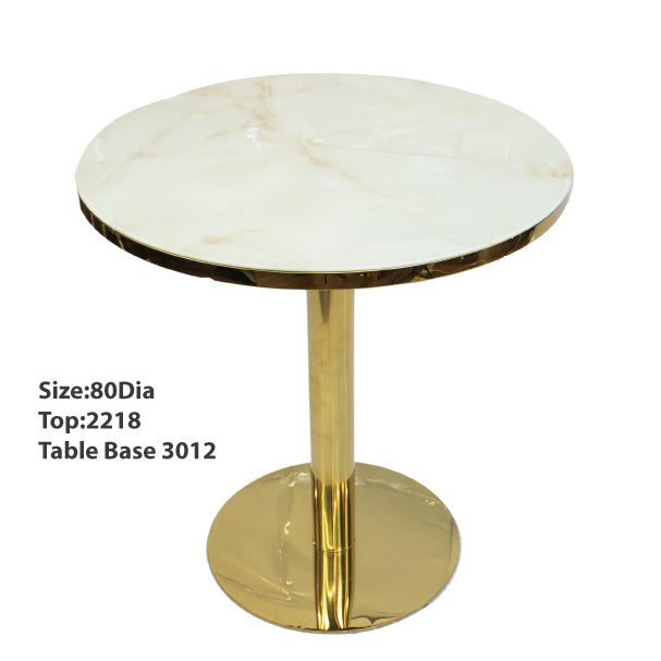 Tempered Glass Dining Table with SS Gold Base