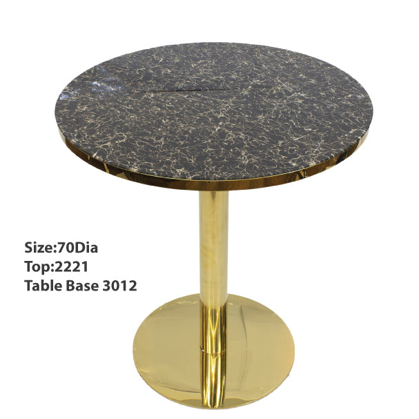 Tempered Glass Dining Table with SS Gold Base