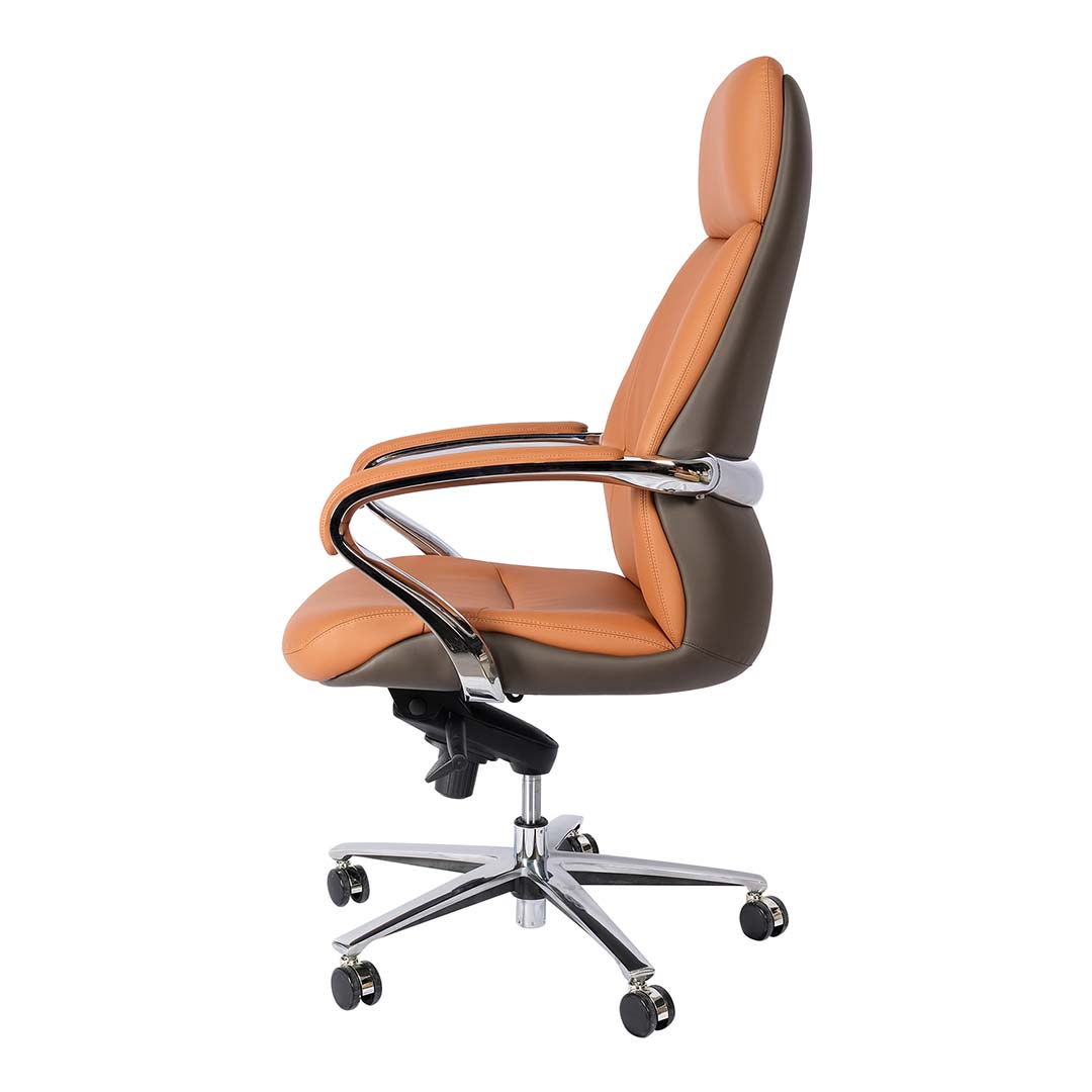 PU leather High Back Office Chair With Height Adjustable, Lumbar Support And Swivel Wheels-GCC Home Center