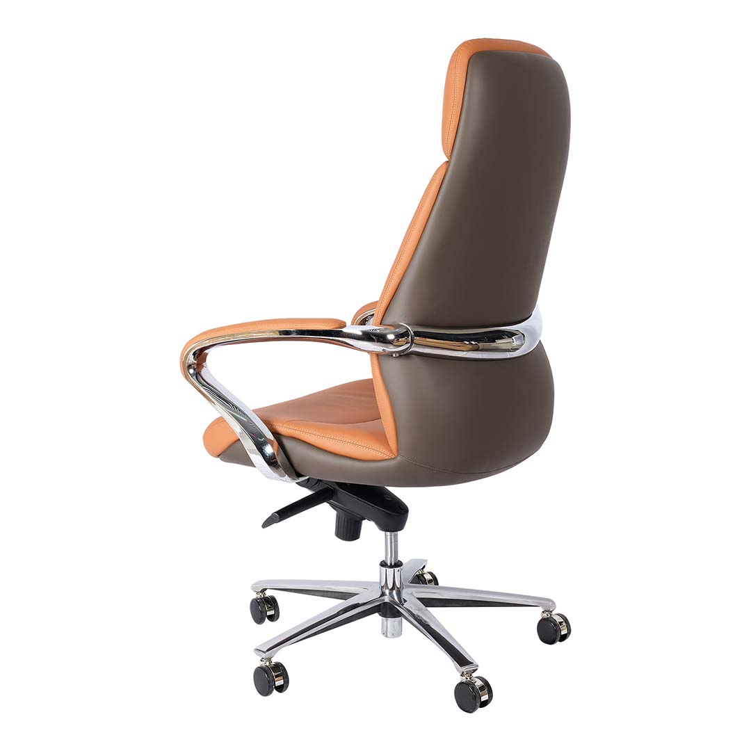 PU leather High Back Office Chair With Height Adjustable, Lumbar Support And Swivel Wheels-GCC Home Center