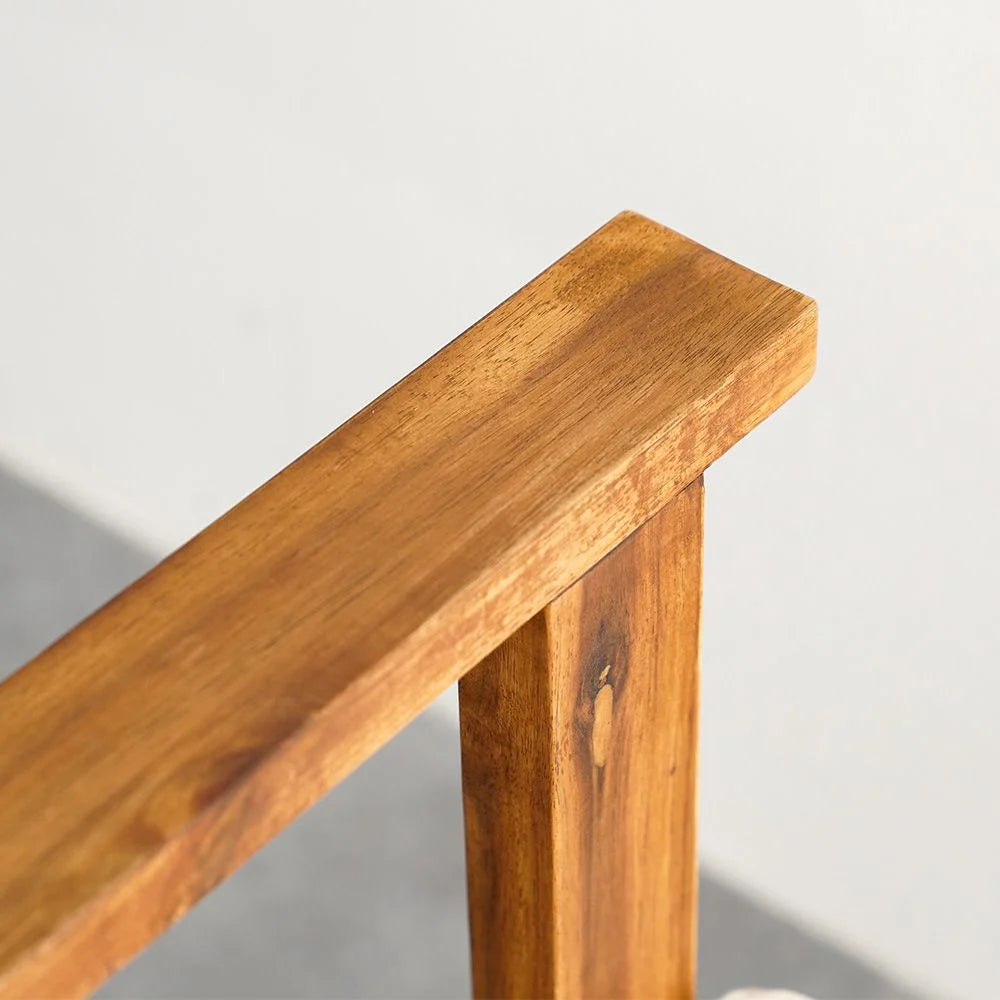 Elegant 4-Seater Sofa Set – Natural Wood