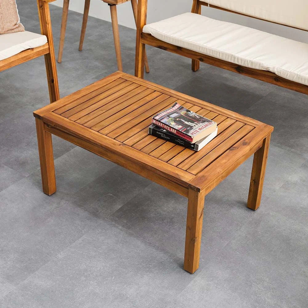 Elegant 4-Seater Sofa Set – Natural Wood