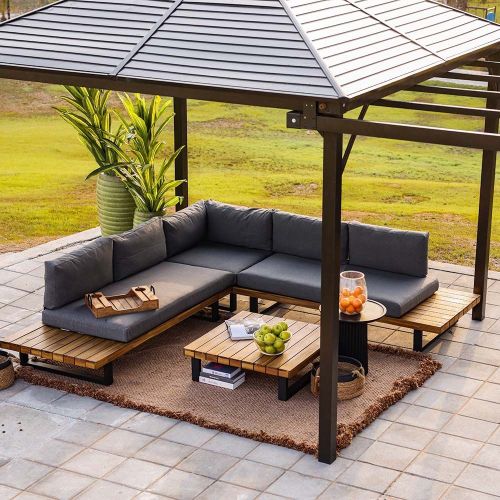 Elegant L-Shape Corner Sofa Set – Grey