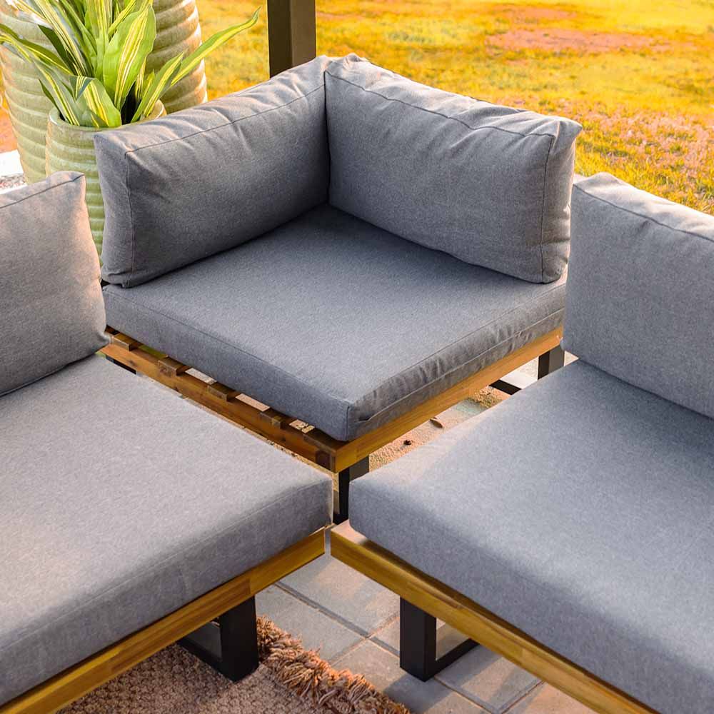 Elegant L-Shape Corner Sofa Set – Grey