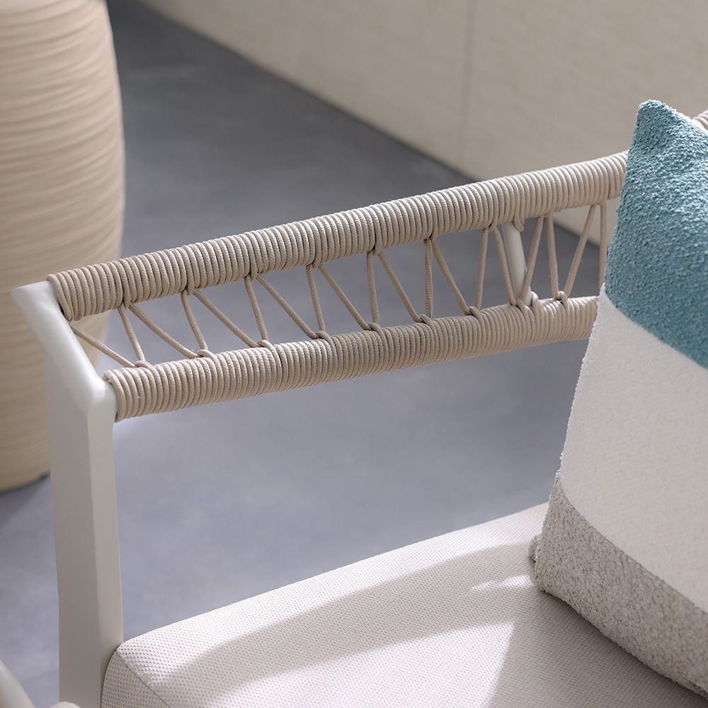 Luxury 5-Seater Aluminum Rope Sofa Set with 2 Tables – Beige