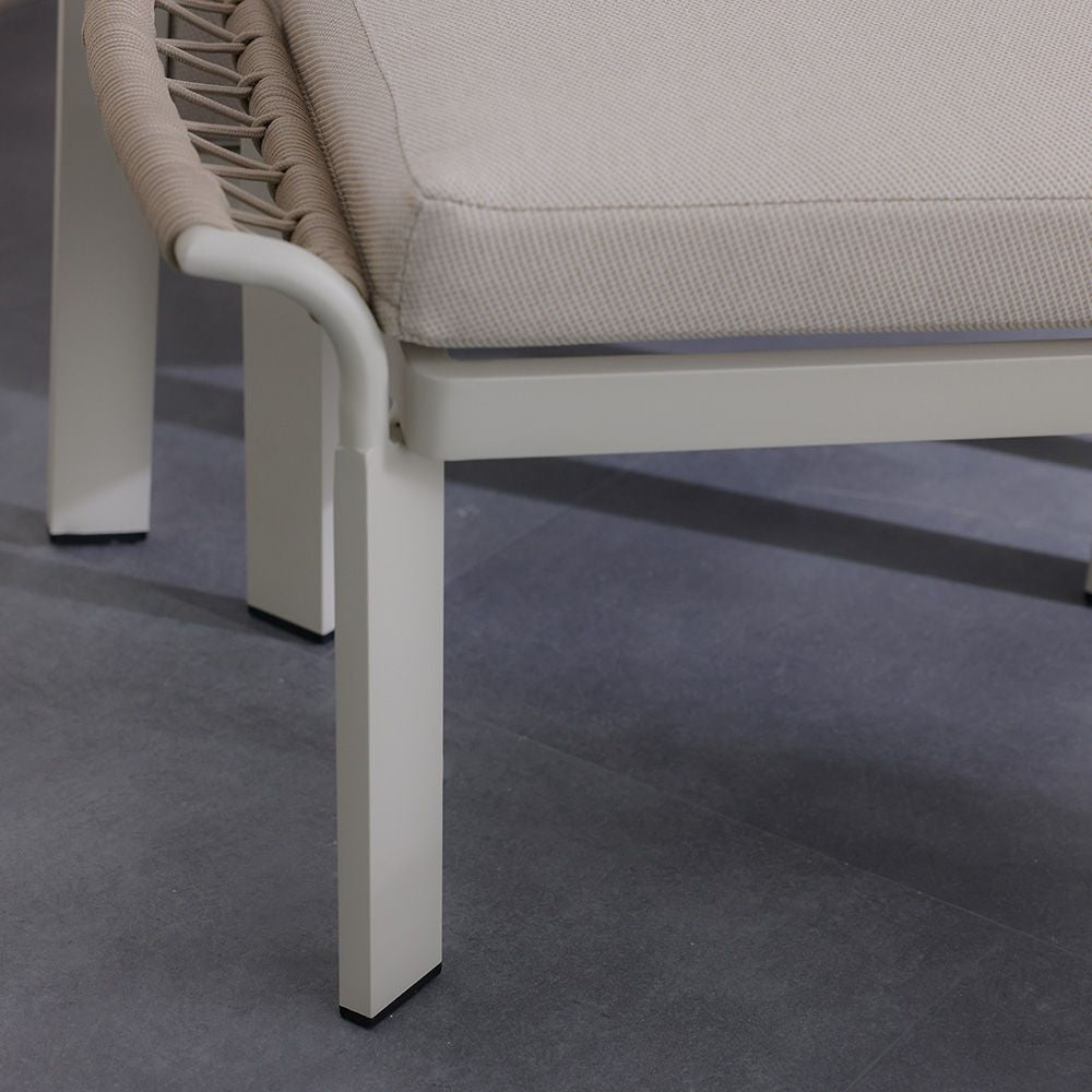 Luxury 5-Seater Aluminum Rope Sofa Set with 2 Tables – Beige