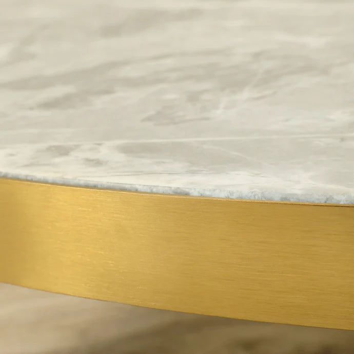 Moura Coffee Table – Faux Marble & Bronze Brushed Stainless Steel