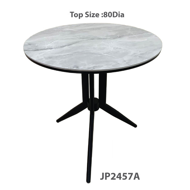 Round Ceramic Dining Table with Metal Legs – Modern & Durable