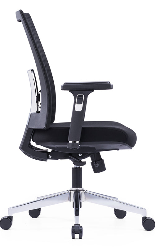 Ergonomic Office Chair – Black with Sliding Seat, Adjustable Headrest & Lumbar Support