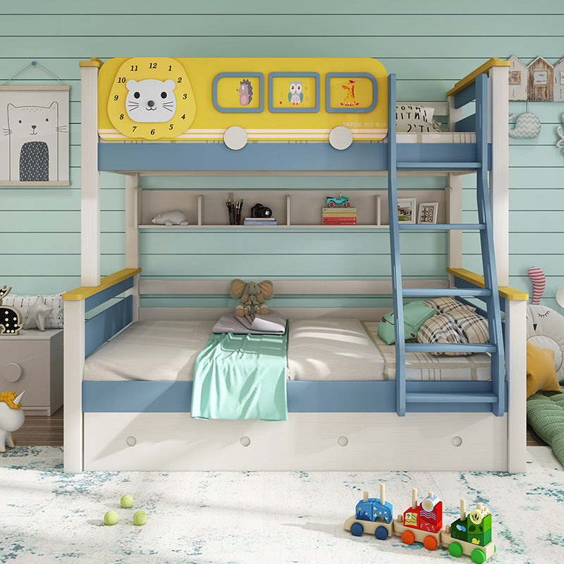 COOLBABY ZLJ1116 Children's Solid Wood Bunk Bed With Stairs Ladder Bed And Double Drawers-GCC Home Center