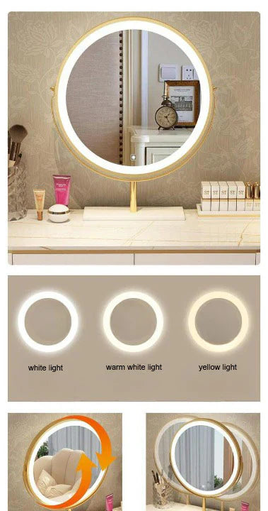 Modern Vanity Makeup Table with Lighted Mirror and Stool | Stylish Bedroom Décor-GCC Home Center