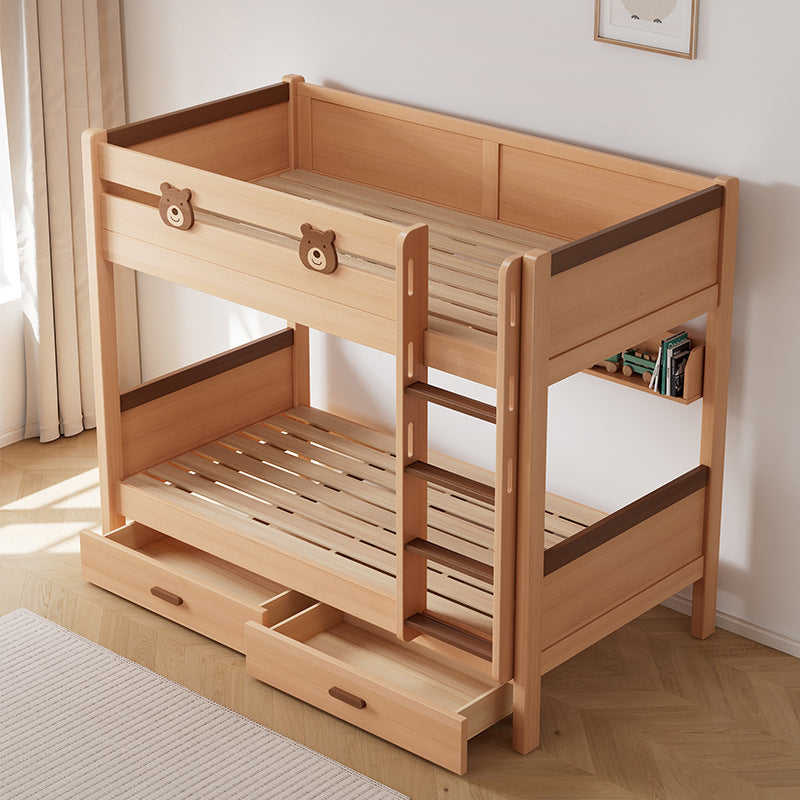 COOLBABY ZLJ1115 Children's Solid Wood Bed Double Bed Stairs Ladder Bunk Bed-GCC Home Center
