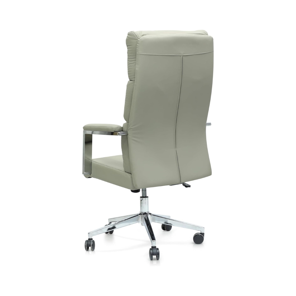 Ergonomic Beige Faux Leather Office Chair with Adjustable Height, Lumbar Support & 360° Swivel-GCC Home Center