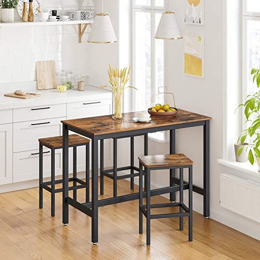 Vintage Style Rustic Brown Bar Stools - Set of 2-GCC Home Center