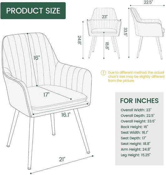 Velvet Dining Chair with Golden Metal Legs-GCC Home Center
