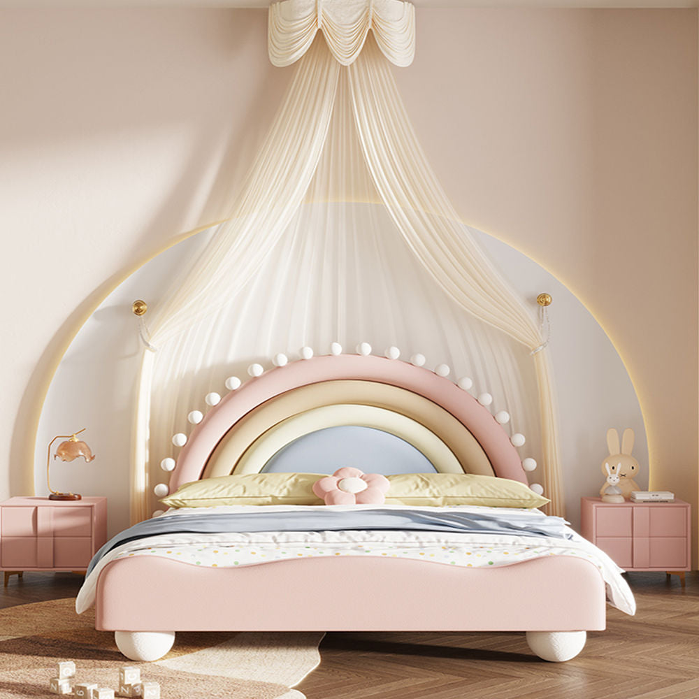 COOLBABY ZLJ1124 Children's Bed Girls Princess Bed Cartoon Rainbow Bed-GCC Home Center