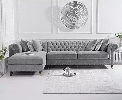 Luxury Velvet Left Facing Chesterfield Sofa-GCC Home Center