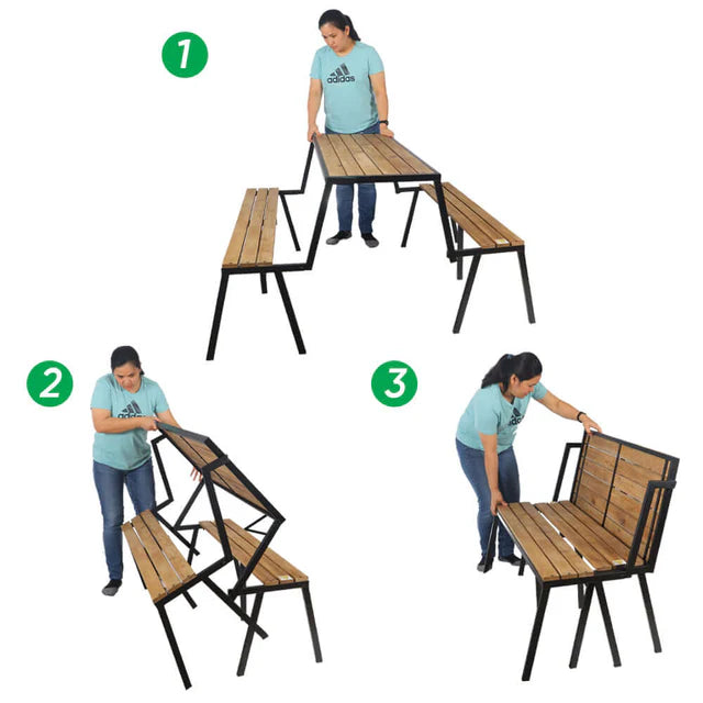 3 In 1 Folding Bench and Table For Gardens-GCC Home Center