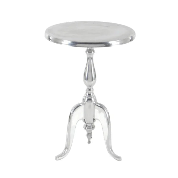 Metal Small Turned Accent Table with Scroll Legs