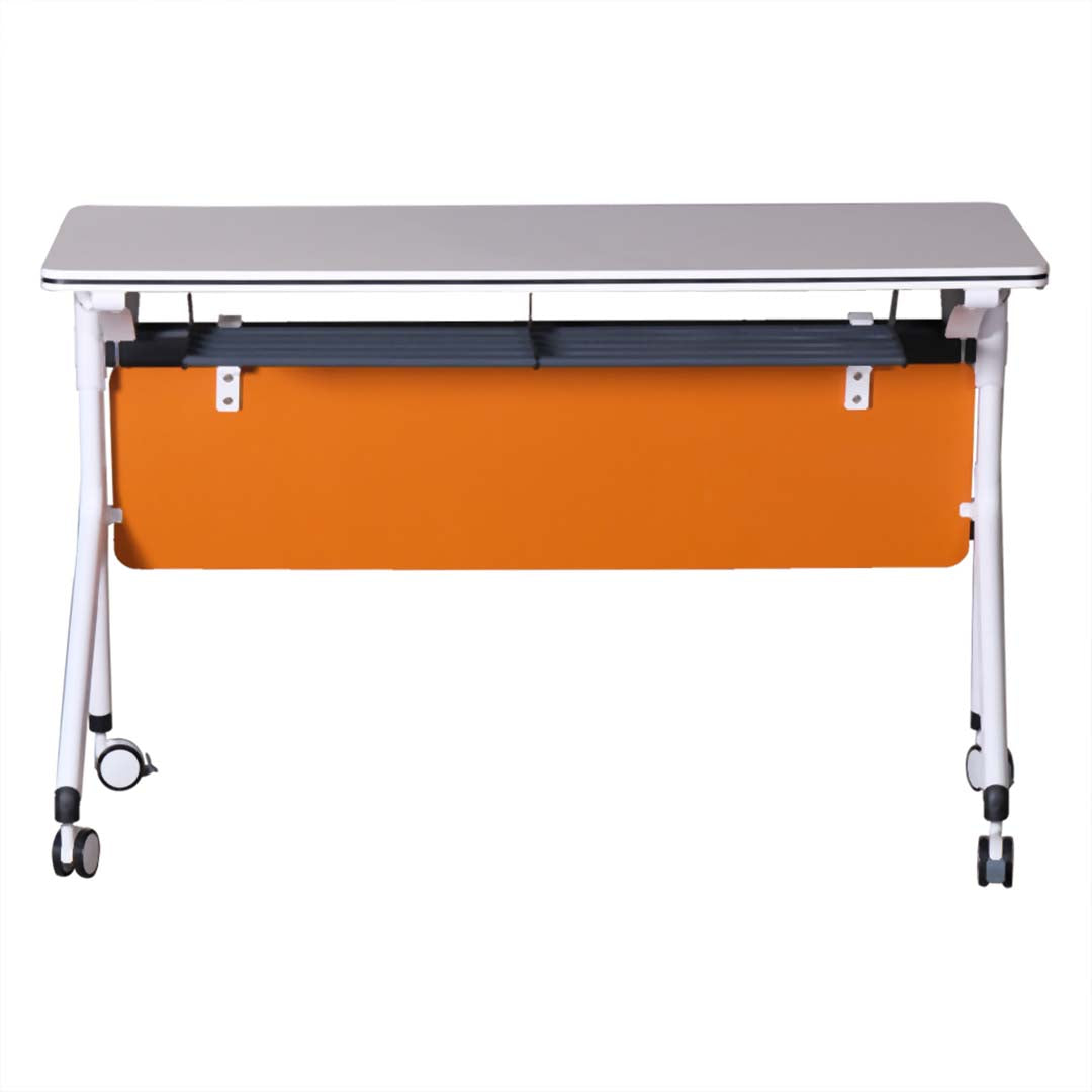 Folding Table With Steel Frame, For Office Or Home - White-GCC Home Center