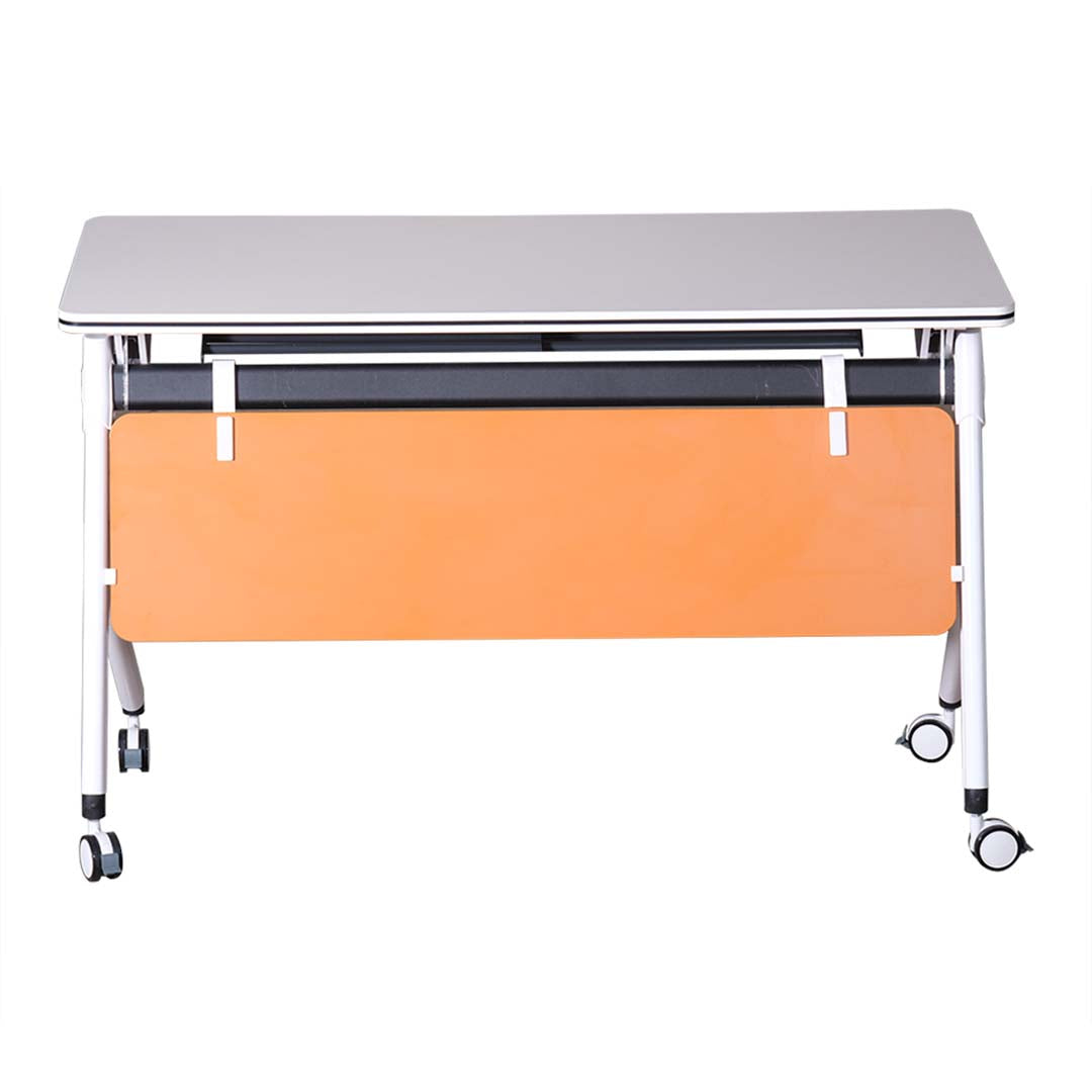 Folding Table With Steel Frame, For Office Or Home - White-GCC Home Center