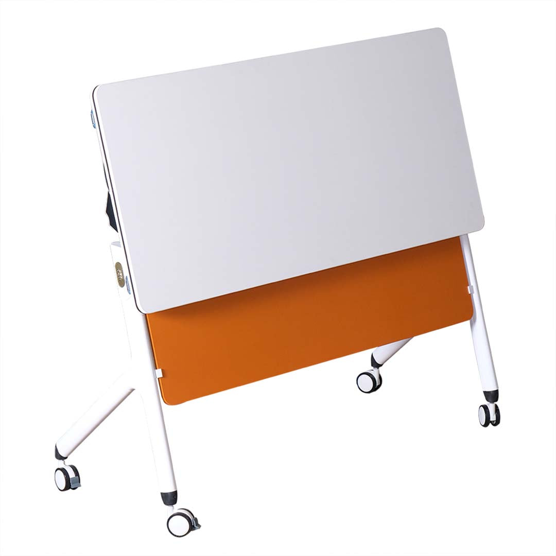 Folding Table With Steel Frame, For Office Or Home - White-GCC Home Center