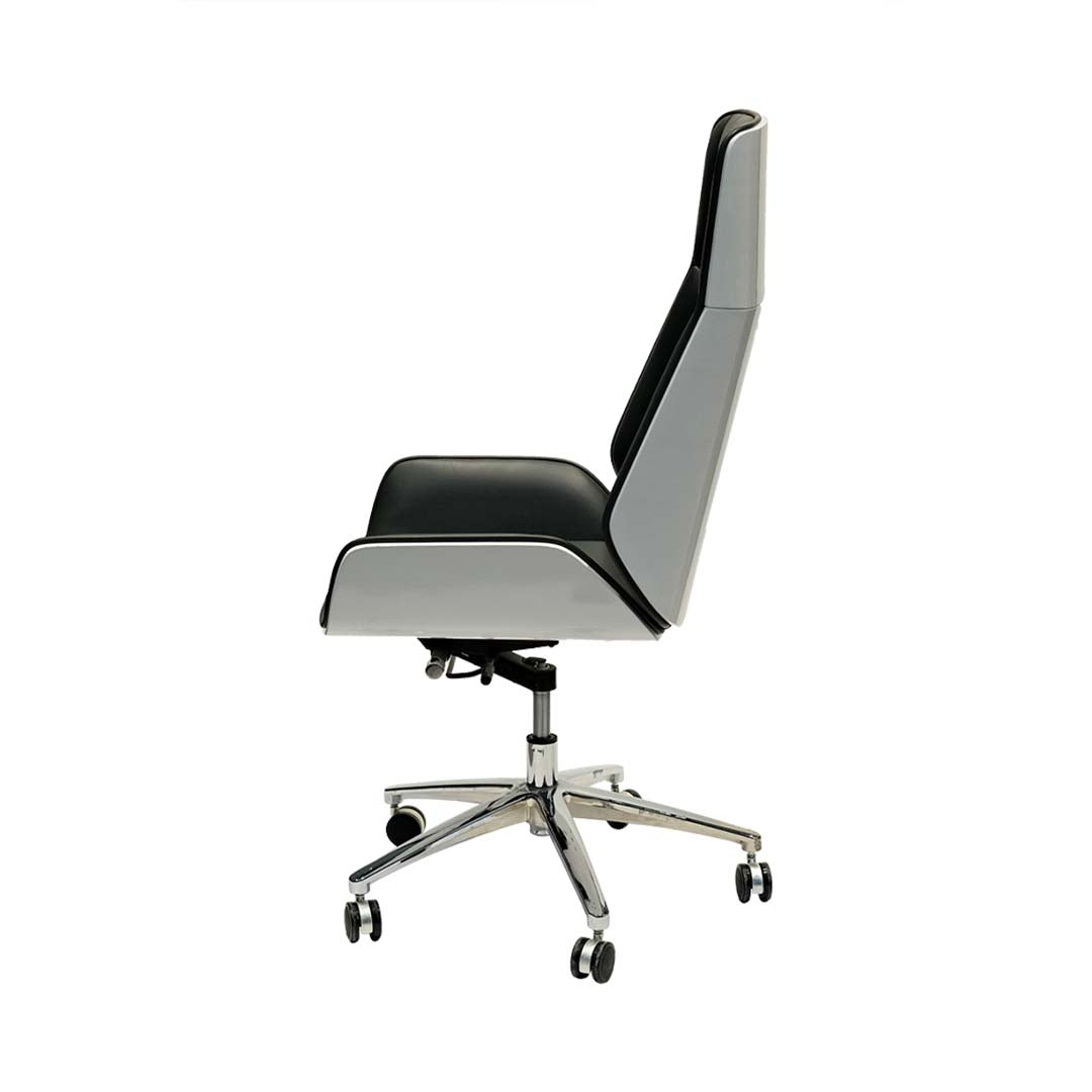 Luxury PU leather High Back Office Chair With Height Adjustable and Swivel Wheels-GCC Home Center