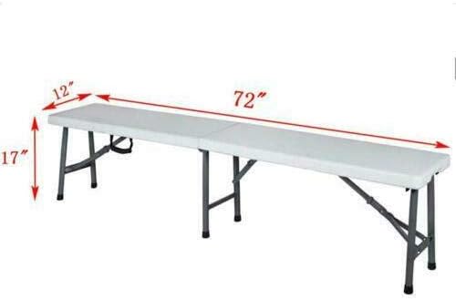6 FT Portable Plastic in/Outdoor Picnic Party Camping Dining Folding Bench-GCC Home Center