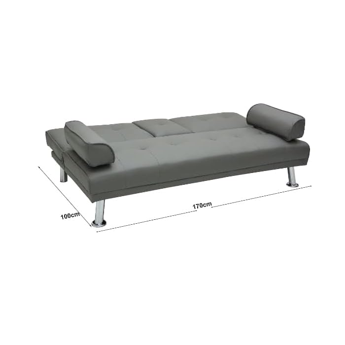 Modern Heavy Duty 3 Seater Leather Sofa bed With Arm Rest-GCC Home Center
