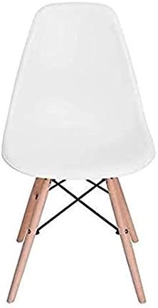 Chair with Walnut Wood Legs For Dining Room Chair Or Office, Lounge Chair Without Arms - White-GCC Home Center