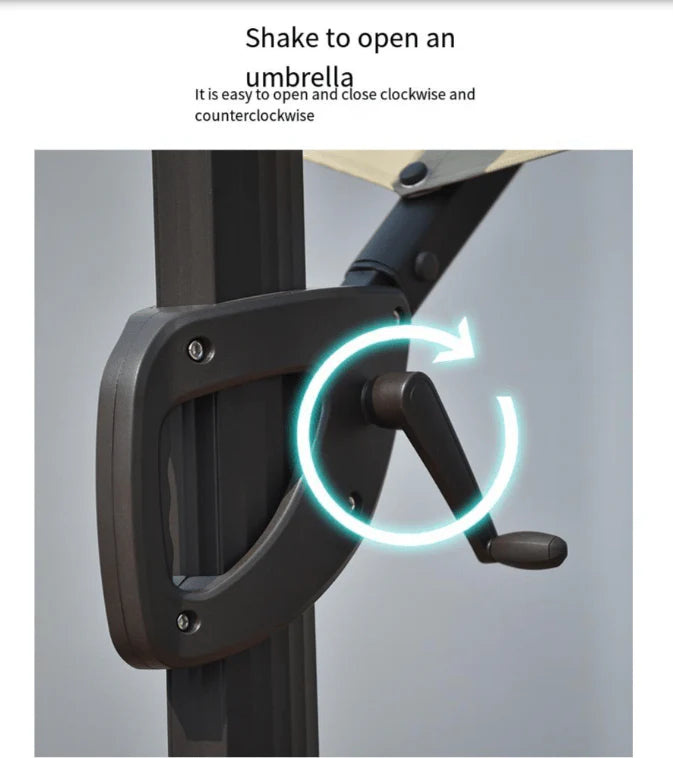 Aluminum Garden Umbrella With Rotating Handle-GCC Home Center