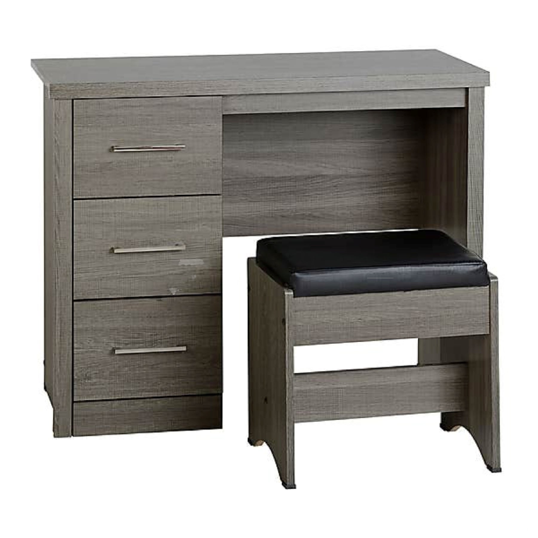 Grey 3 Drawers Dressing Table with Stool-GCC Home Center