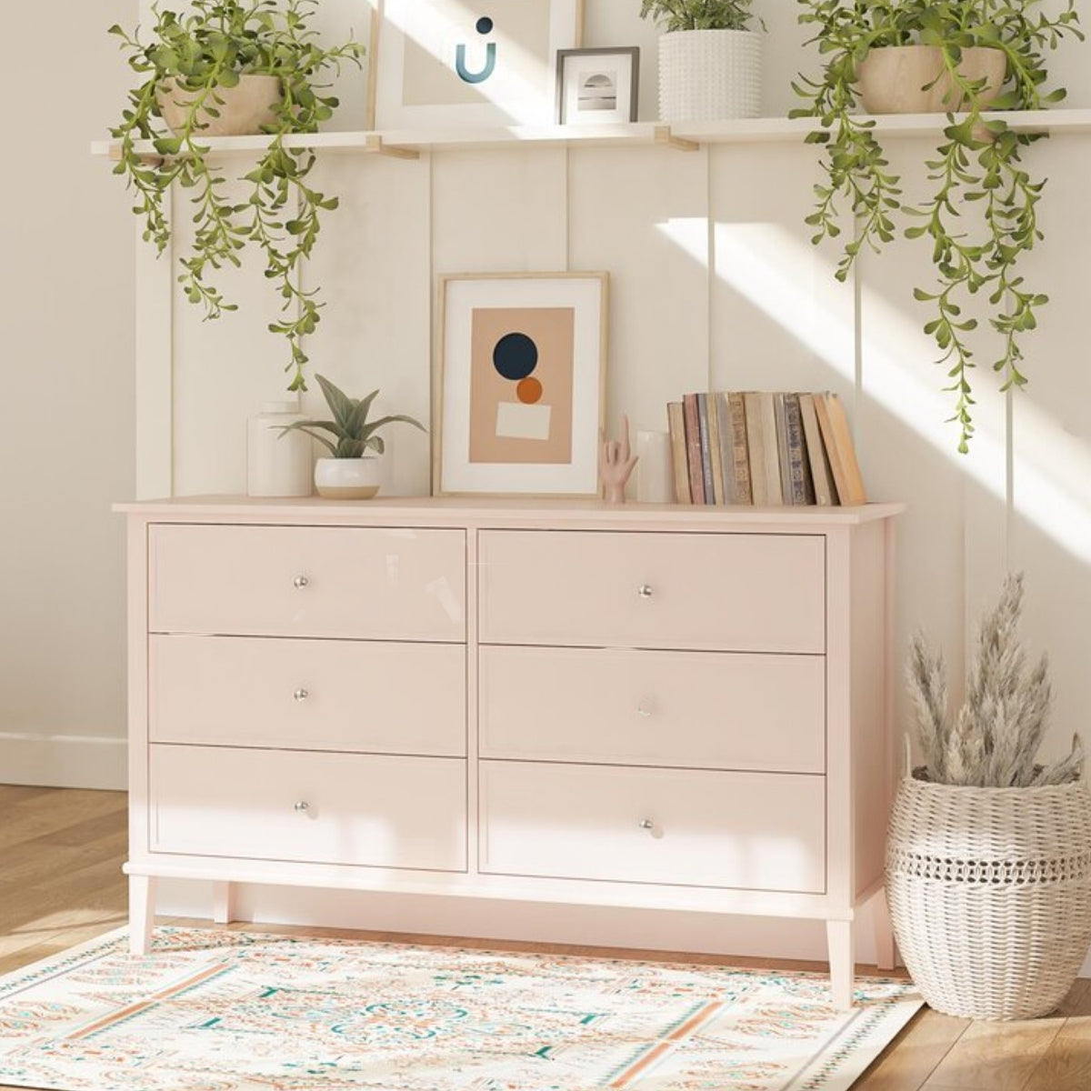 Soderville 6 Drawer Dresser in Pink-GCC Home Center