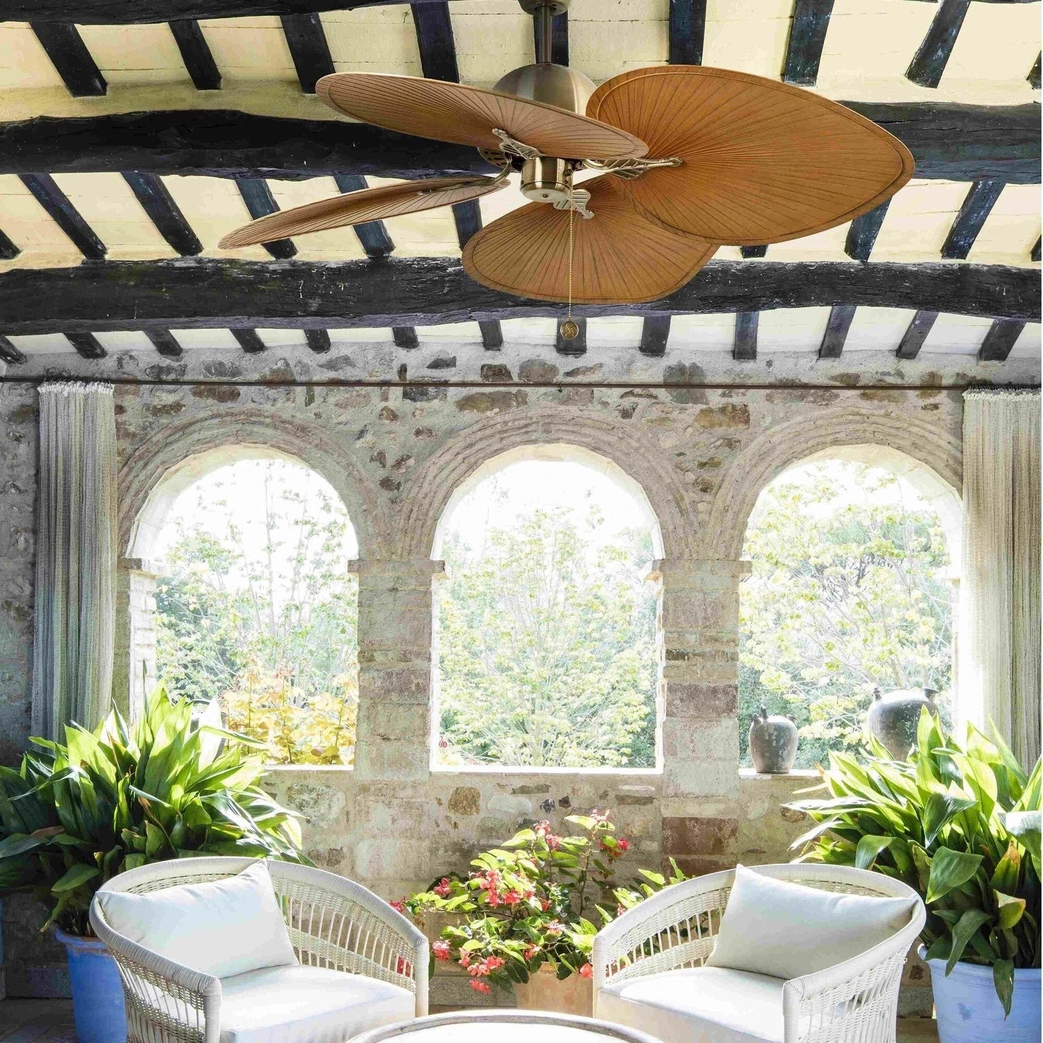 Ceiling Fan Ø132cm With Pull Chain, 4 Blades, 50Hz