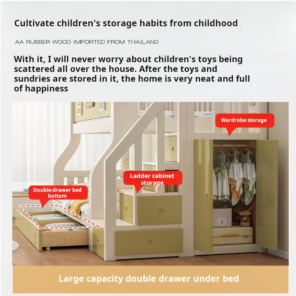 COOLBABY ZLJ1118 Multifunctional Modular Bed With Stairs And Double Drawers-GCC Home Center