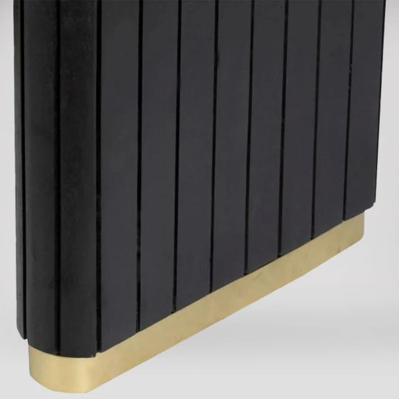 Black Ribbed Mango Wood Coffee Table