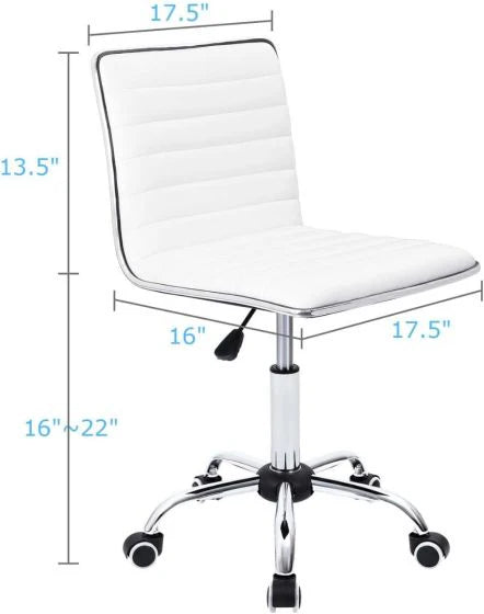 Leather Swivel Executive Chair Stylish Ribbed Mid Back Design Ideal for Office-GCC Home Center