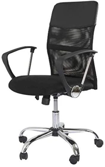 Low Back Mesh Office Chair with Adjustable Height Without Draft Kit - Black-GCC Home Center