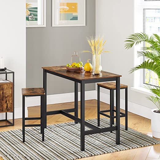 Vintage Style Rustic Brown Bar Stools - Set of 2-GCC Home Center