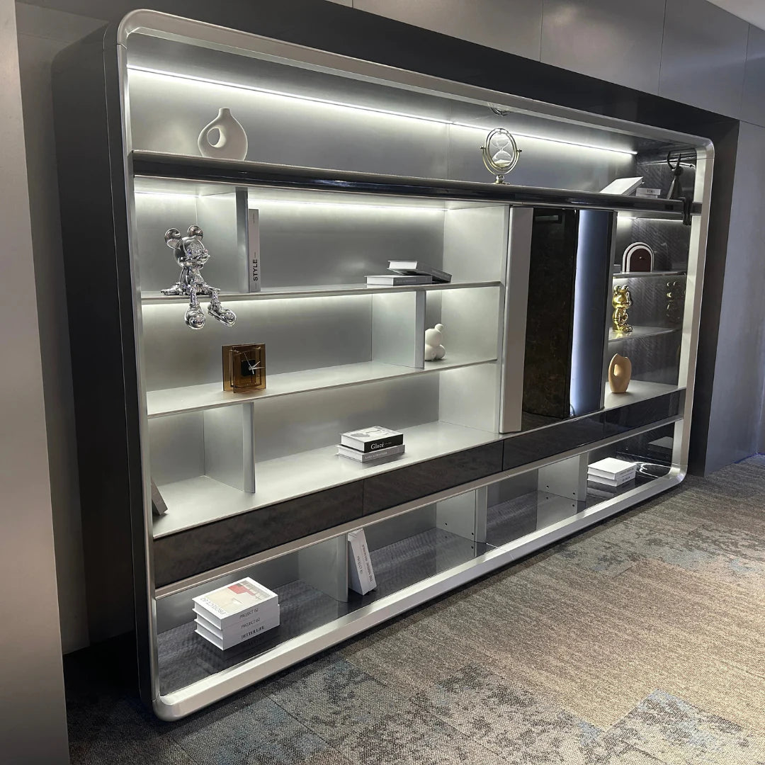 Luxury Executive Back Cabinet – Luxury High-End Aircraft Modeling Storage Unit (300 × 45 × 202.5 cm)