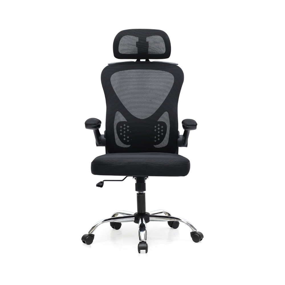 Ergonomic Mesh Office Chair with Flip-Up Arms - Adjustable Height, 360° Swivel & Space-Saving Design-GCC Home Center