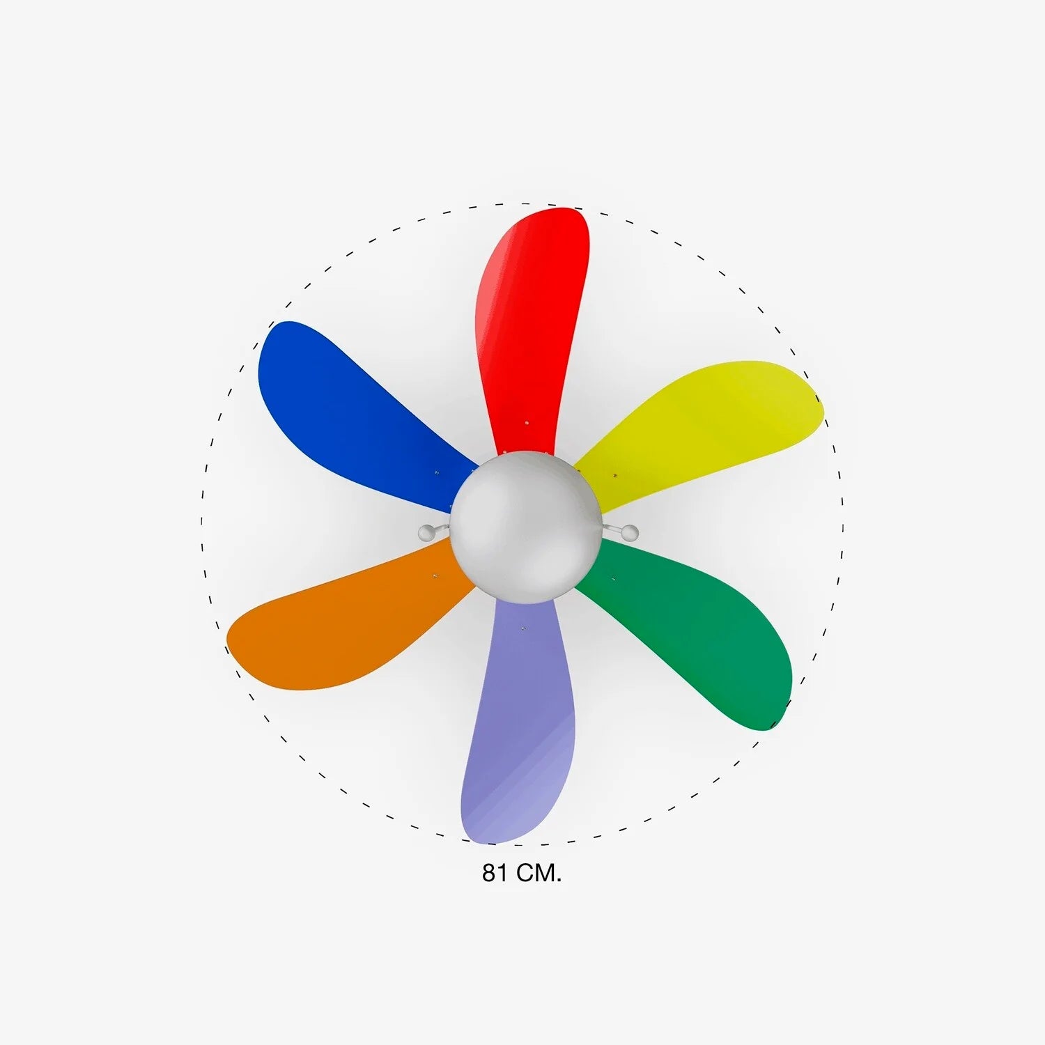 Multicolor Kids Ceiling Fan Ø81 cm Light Integrated With Pull Chain
