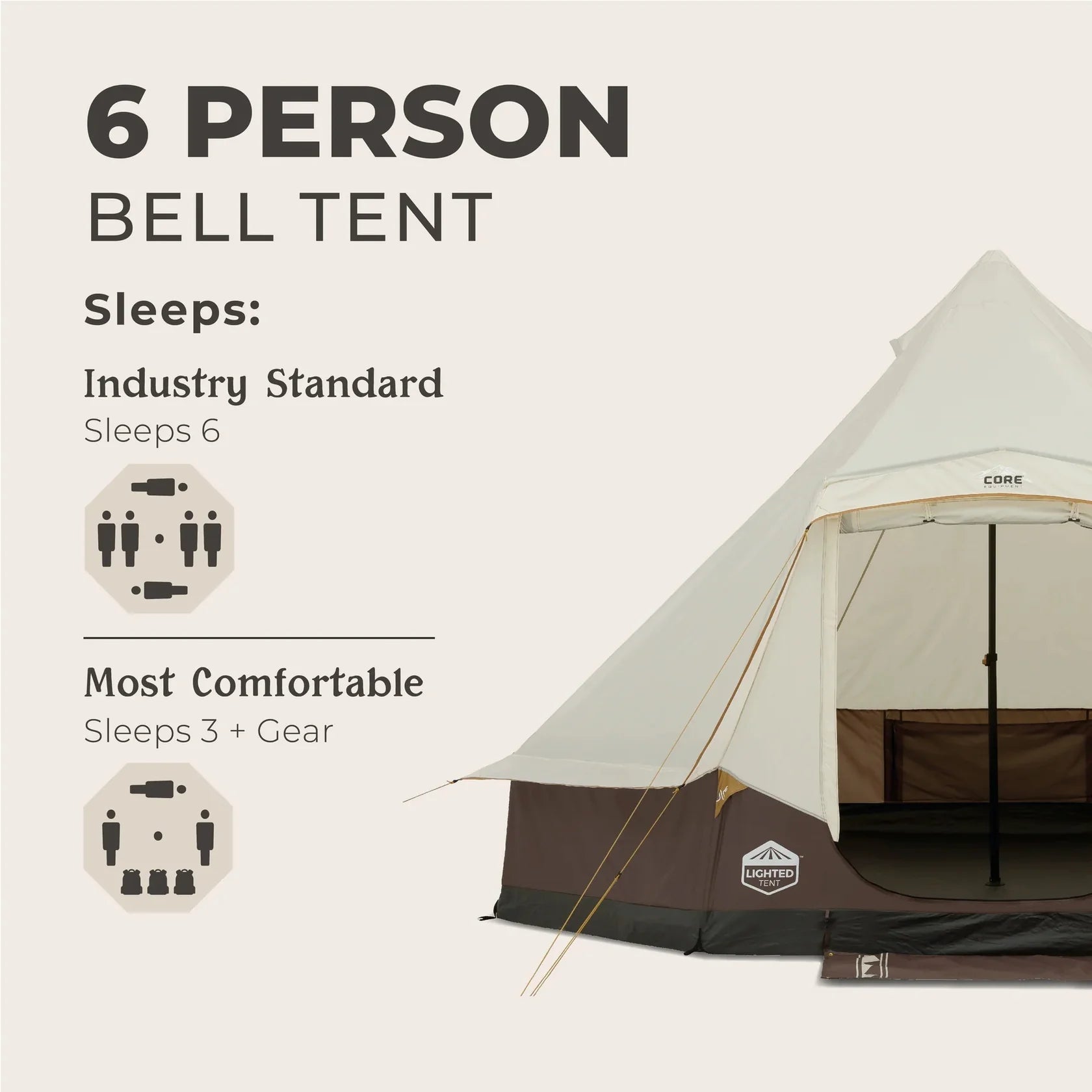 CORE 6 Person Lighted Bell Tent